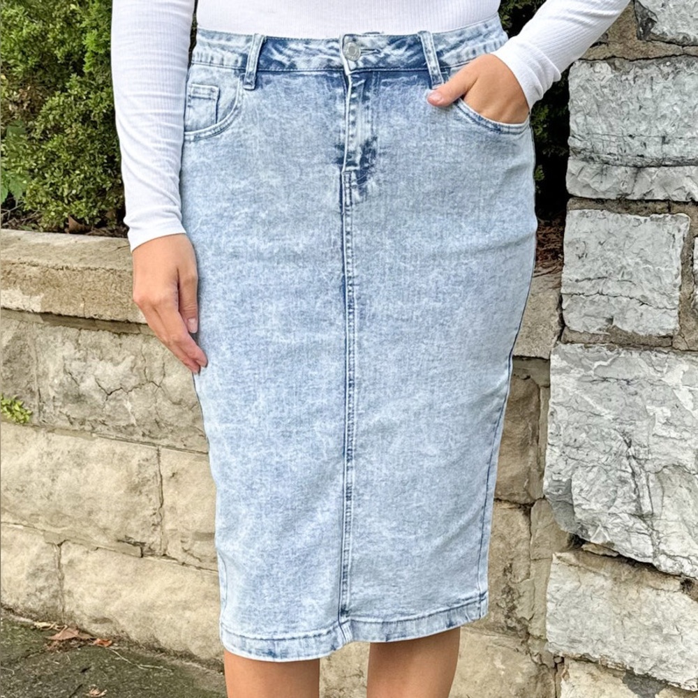 Denim Pencil Skirt
